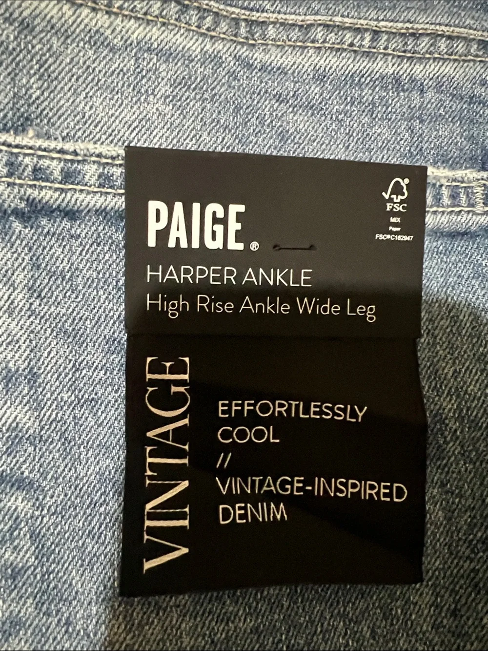 PAIGE Harper Wide-Leg Jeans in Medium Blue - Picture 6 of 17